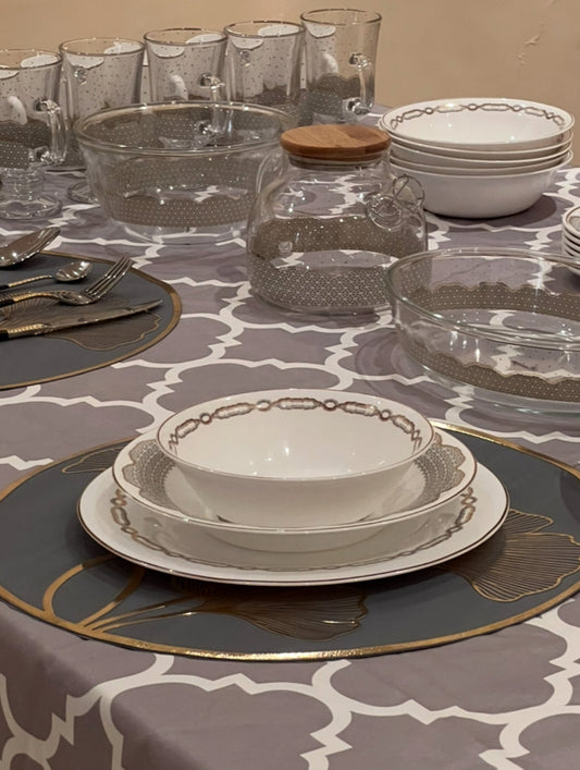 Service a Table Gris 53pcs + Cadeau 36pcs